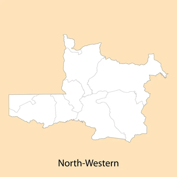 지역의 수준의 지도는 지역의 경계가 잠비아의 지역이다 — 스톡 벡터