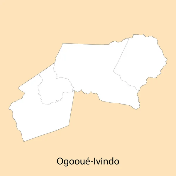 Mappa Alta Qualità Ogooue Ivindo Una Regione Del Gabon Con — Vettoriale Stock