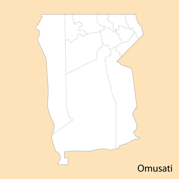 Carte Haute Qualité Omusati Est Une Région Namibie Avec Des — Image vectorielle