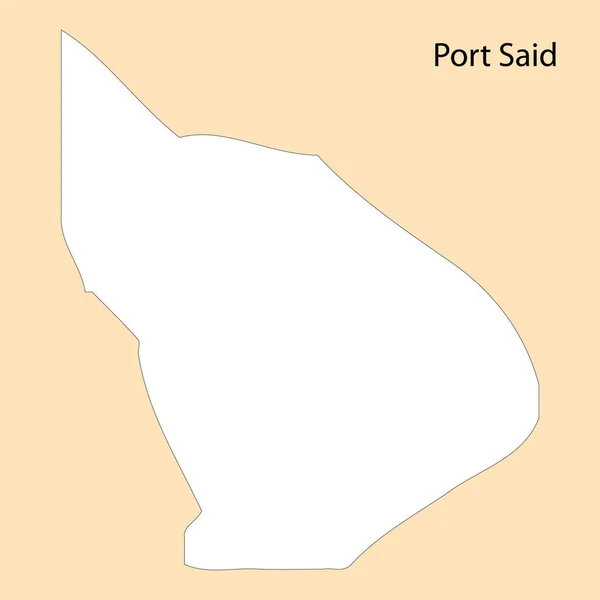 Vysoce Kvalitní Mapa Port Saidu Region Egypta Hranicemi Okresů — Stockový vektor