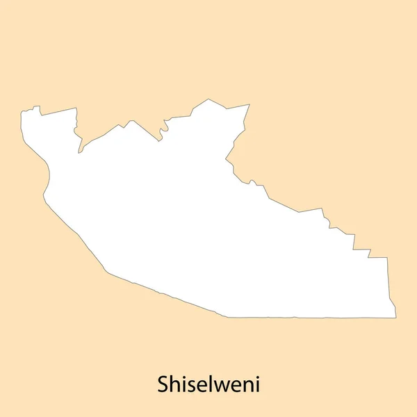 Mapa Alta Calidad Shiselweni Una Región Eswatini Con Fronteras Los — Vector de stock