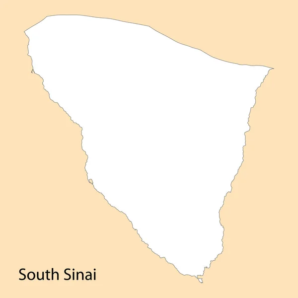 Mappa Alta Qualità Del Sud Sinai Una Regione Dell Egitto — Vettoriale Stock