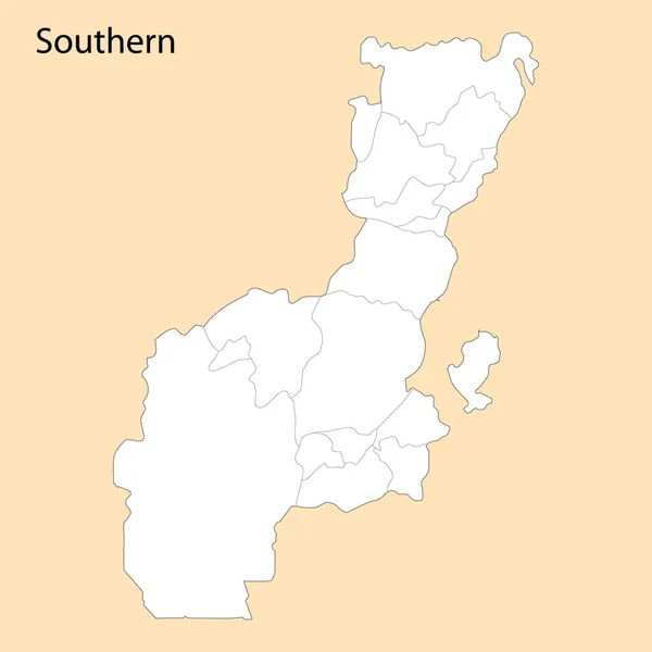 南部的高质量地图是埃塞俄比亚的一个地区 与各区接壤 — 图库矢量图片