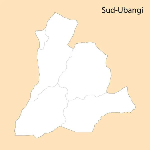 Mapa Alta Calidad Sud Ubangi Una Región Del Congo Con — Vector de stock
