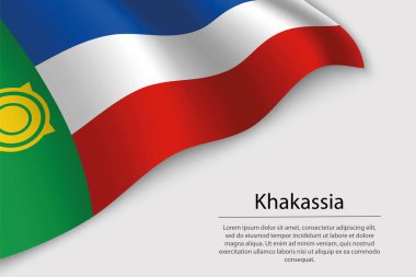 Wave flag of Khakassia is a region of Russia. Banner or ribbon vector template