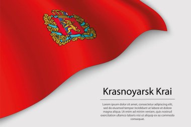 Wave flag of Krasnoyarsk Krai is a region of Russia. Banner or ribbon vector template
