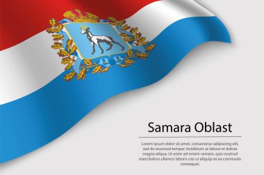 Wave flag of Samara Oblast is a region of Russia. Banner or ribbon vector template
