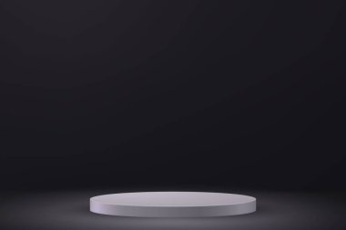 3d realistic podium or pedestal on black background. Product presentation mockup