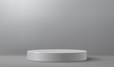 3d realistic podium or pedestal on empty studio background. Product presentation mockup