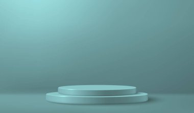 3d realistic podium or pedestal on empty studio background. Product presentation mockup