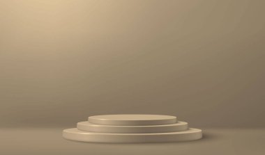 3d realistic podium or pedestal on empty studio background. Product presentation mockup