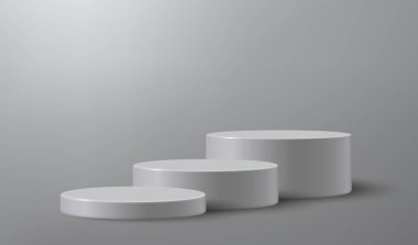 3d realistic podium or pedestal on empty studio background. Product presentation mockup