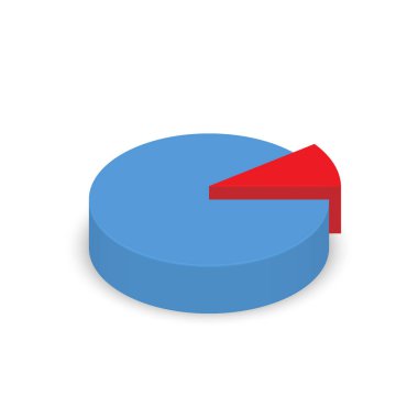 3d circle percent infographic. Vector round chart on white background