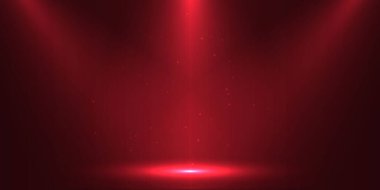 3d realistic scene with spotlight on dark background. Product presentation mockup