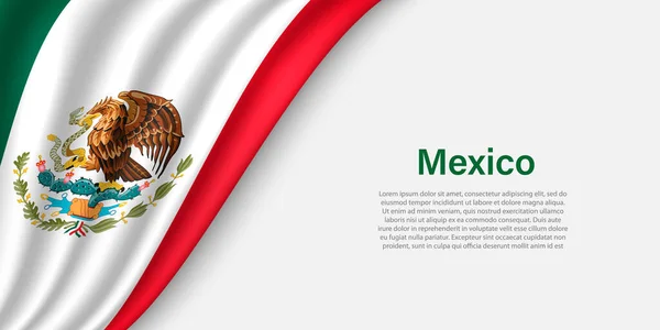 Прапор Мексики Білому Тлі Банер Або Стрічковий Вектор Шаблон Дня — стоковий вектор