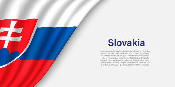 Прапор Словаччини Білому Тлі Банер Або Стрічковий Вектор Шаблон Дня — стоковий вектор
