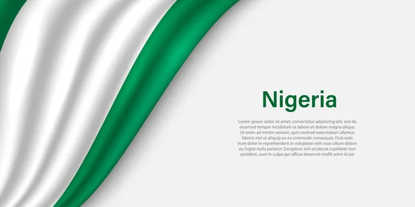 Прапор Нігерії Білому Тлі Банер Або Стрічковий Вектор Шаблон Дня — стоковий вектор