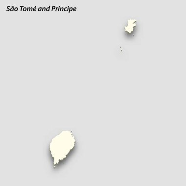 3d isometric map of Sao Tome and Principe isolated with shadow. Paper card style vector illustration