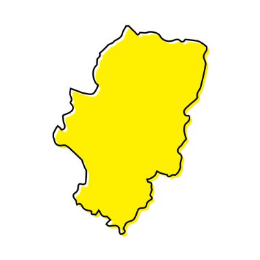Simple outline map of Aragon is a region of Spain. Stylized minimal line design
