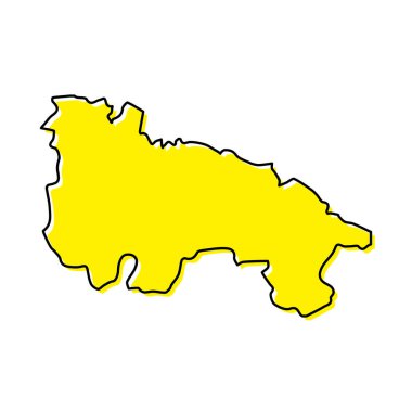 Simple outline map of La Rioja is a region of Spain. Stylized minimal line design