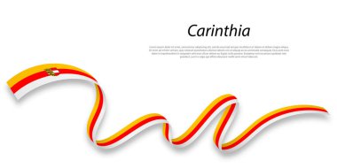 Waving ribbon or stripe with flag of Carinthia is a state of Austria