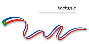 Waving ribbon or stripe with flag of Khakassia is a region of