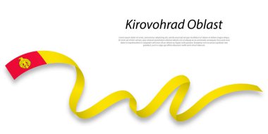 Waving ribbon or stripe with flag of Kirovohrad Oblast is a region of Ukraine