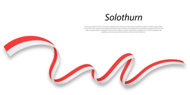 Waving ribbon or stripe with flag of Solothurn is a region of Switzerland