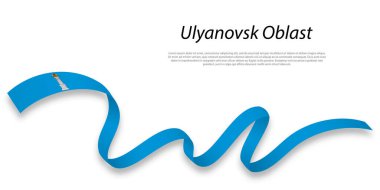 Waving ribbon or stripe with flag of UlyanovskOblast is a region of