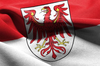 Brandenburg, Almanya 'da bir şehirdir. Rüzgâr bayraklarında sallanan tekstil arka planı
