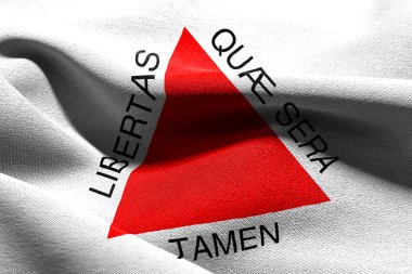 Minas Gerais, Brezilya 'da bir eyalettir. Rüzgâr bayraklarında sallanan tekstil arka planı