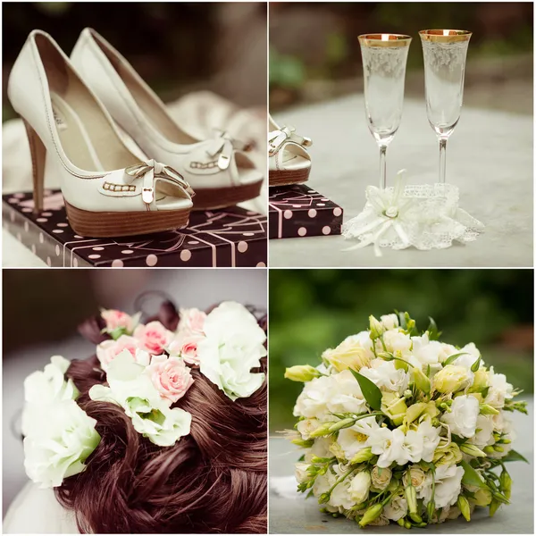 Wedding white collage — Stock Photo, Image