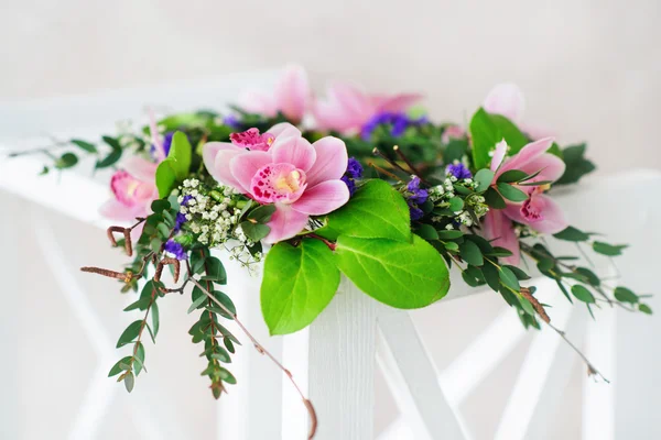 Pink orchid wreath — Stock Photo, Image