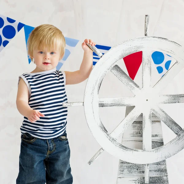 Cute little sailor boy — Stock Photo, Image