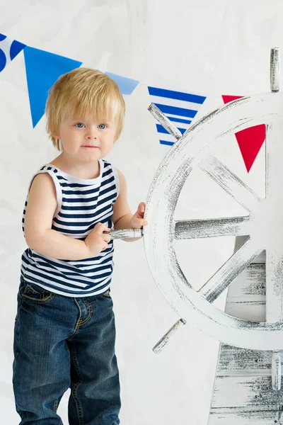 Cute little sailor posing — Stock Photo, Image