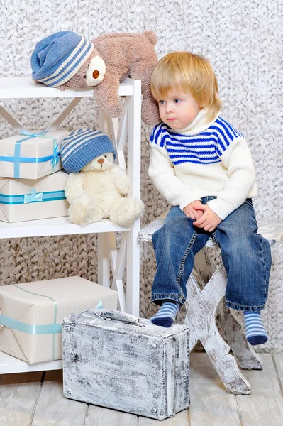 Toddler dreaming about Christmas Stock Picture