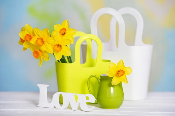 Still life with yellow flowers — Stock Photo, Image