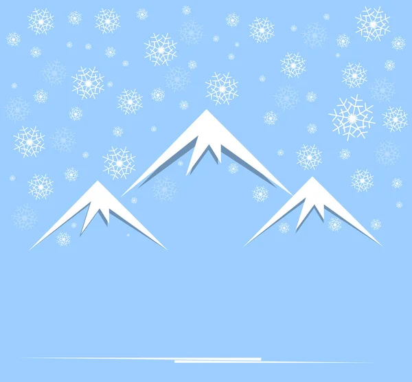 Christmas and happy new year background with mountain and sky sn — Stock Vector