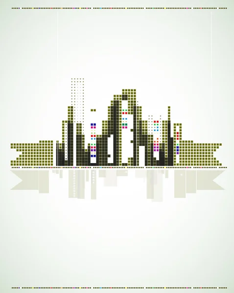 Real estate city background business landscape flyer — Stock Vector