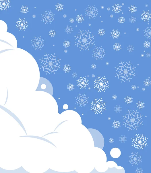 Snowfall com céu natal e feliz ano novo fundo — Vetor de Stock