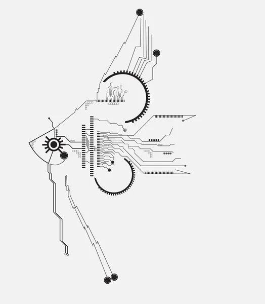 Resumen tecnología peces idea concepto fondo — Archivo Imágenes Vectoriales