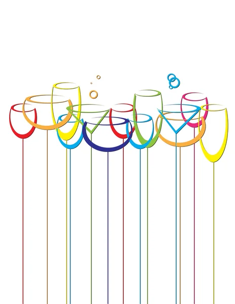 Abstraktní nápoj pozadí alkoholu vína brýle — Stockový vektor