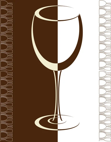 Wina karty tło alkoholu szklankę napoju — Wektor stockowy