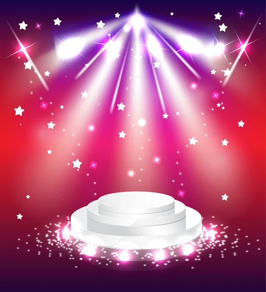 Podium with lights scene background stage — Stock Vector