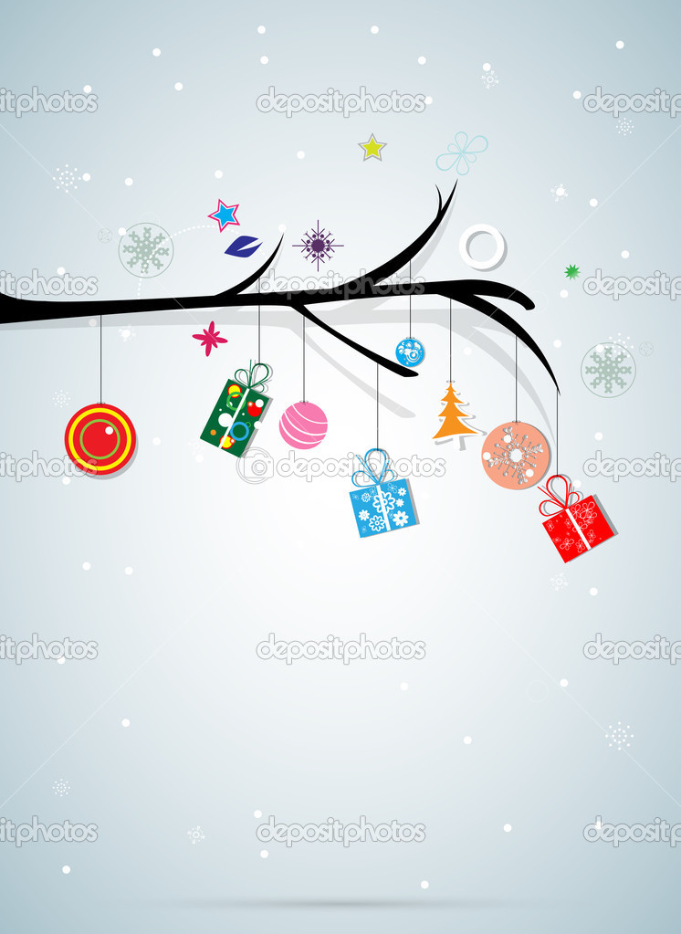 Merry christmas tree and happy new year background