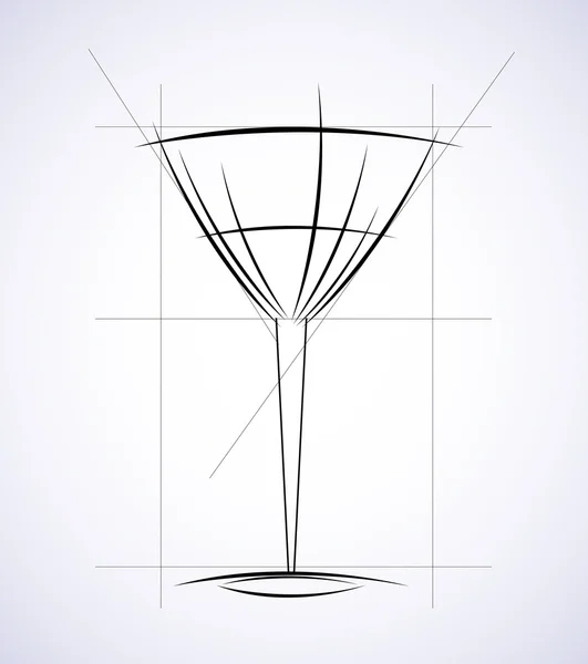 Wein Menü Konzept Schaltkreis Vektor Glas — Stockvektor