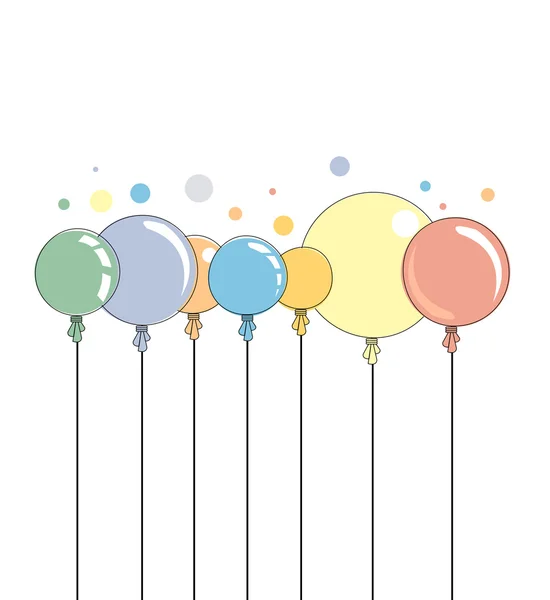 Color abstracto brillante globos borde fondo — Vector de stock