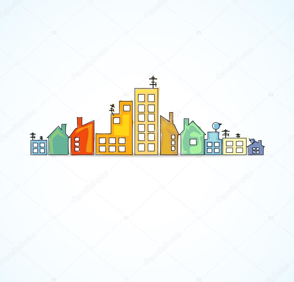 City Landscape abstract real estate vector background