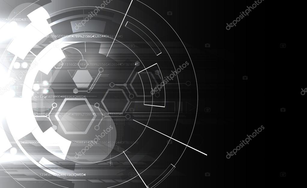 Abstract black and white computer technology business banner bac