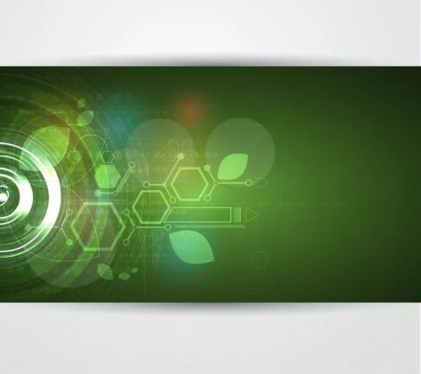 抽象的绿色生态计算机技术商业背景 — 图库矢量图片